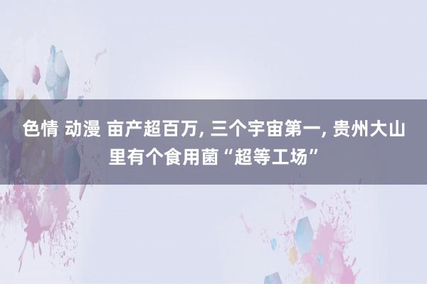 色情 动漫 亩产超百万， 三个宇宙第一， 贵州大山里有个食用菌“超等工场”